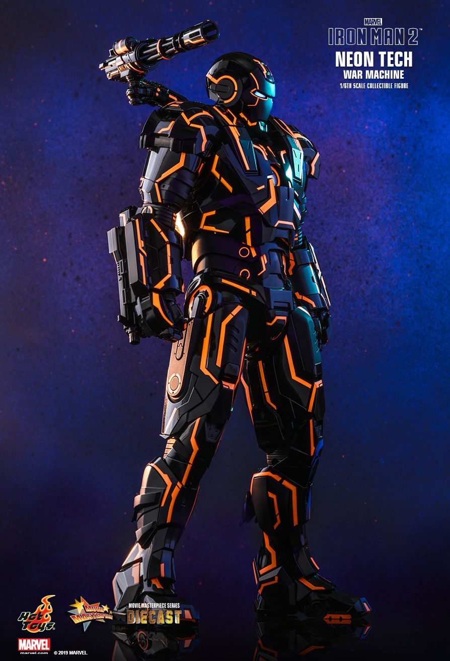 Male - NEW PRODUCT: HOT TOYS: IRON MAN 2 NEON TECH WAR MACHINE 1/6TH SCALE COLLECTIBLE FIGURE (EXCLUSIVE EDITION) 13171