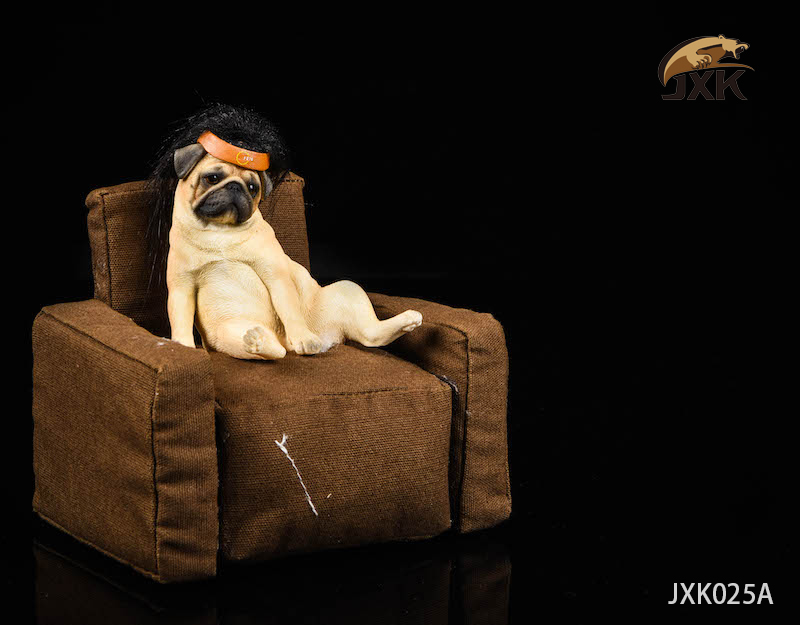 NEW PRODUCT: JXK: 1/6 Decadent Dog Series Pug-with Sofa and Hair Cover 13392410