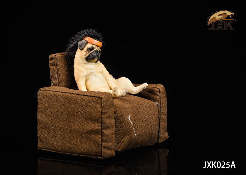NEW PRODUCT: JXK: 1/6 Decadent Dog Series Pug-with Sofa and Hair Cover 13392510