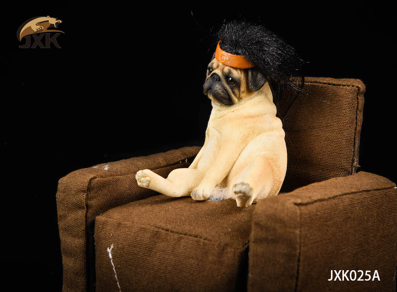 NEW PRODUCT: JXK: 1/6 Decadent Dog Series Pug-with Sofa and Hair Cover 13392511