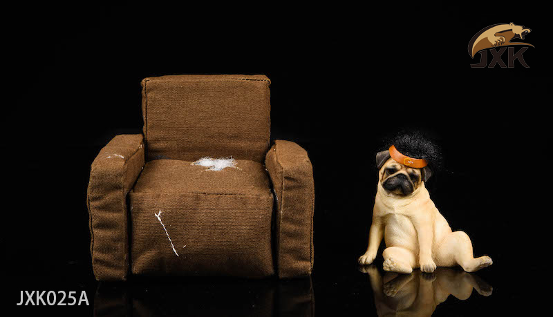 NEW PRODUCT: JXK: 1/6 Decadent Dog Series Pug-with Sofa and Hair Cover 13392710