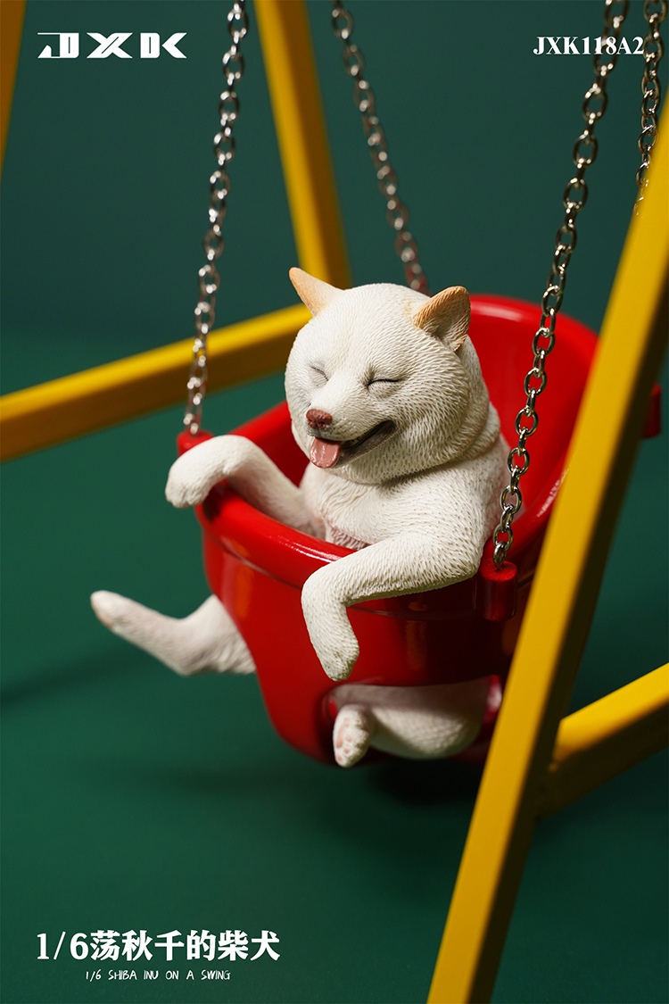 Swing - NEW PRODUCT: JXK Studio: 1/6 Shiba Inu static animal model on swing  14500511