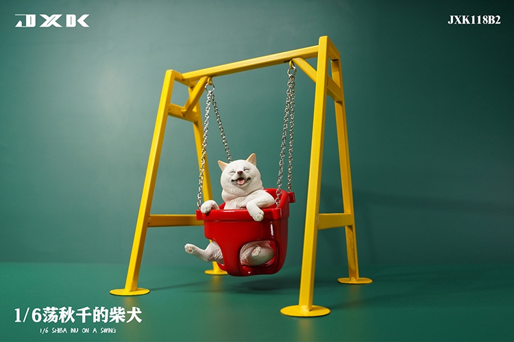 accessory - NEW PRODUCT: JXK Studio: 1/6 Shiba Inu static animal model on swing  14500710