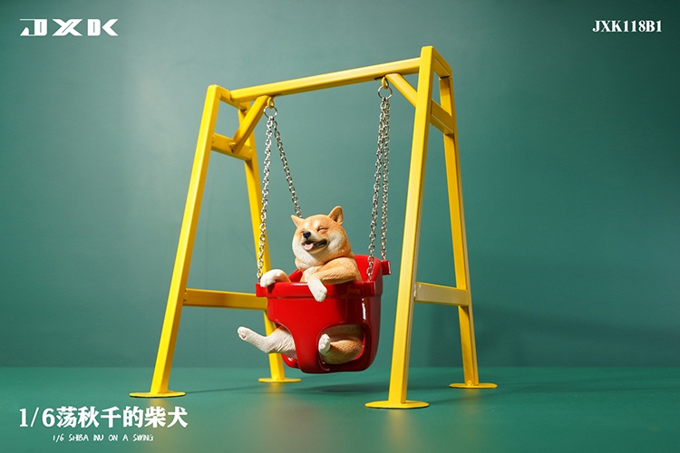 Swing - NEW PRODUCT: JXK Studio: 1/6 Shiba Inu static animal model on swing  14500711