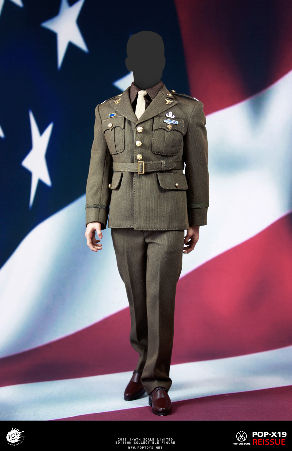 WWII - NEW PRODUCT: POPTOYS: 1/6 Series X19 World War II Edition Golden Age US Team Uniform Uniform Set - 19 Years Reprint 15021210