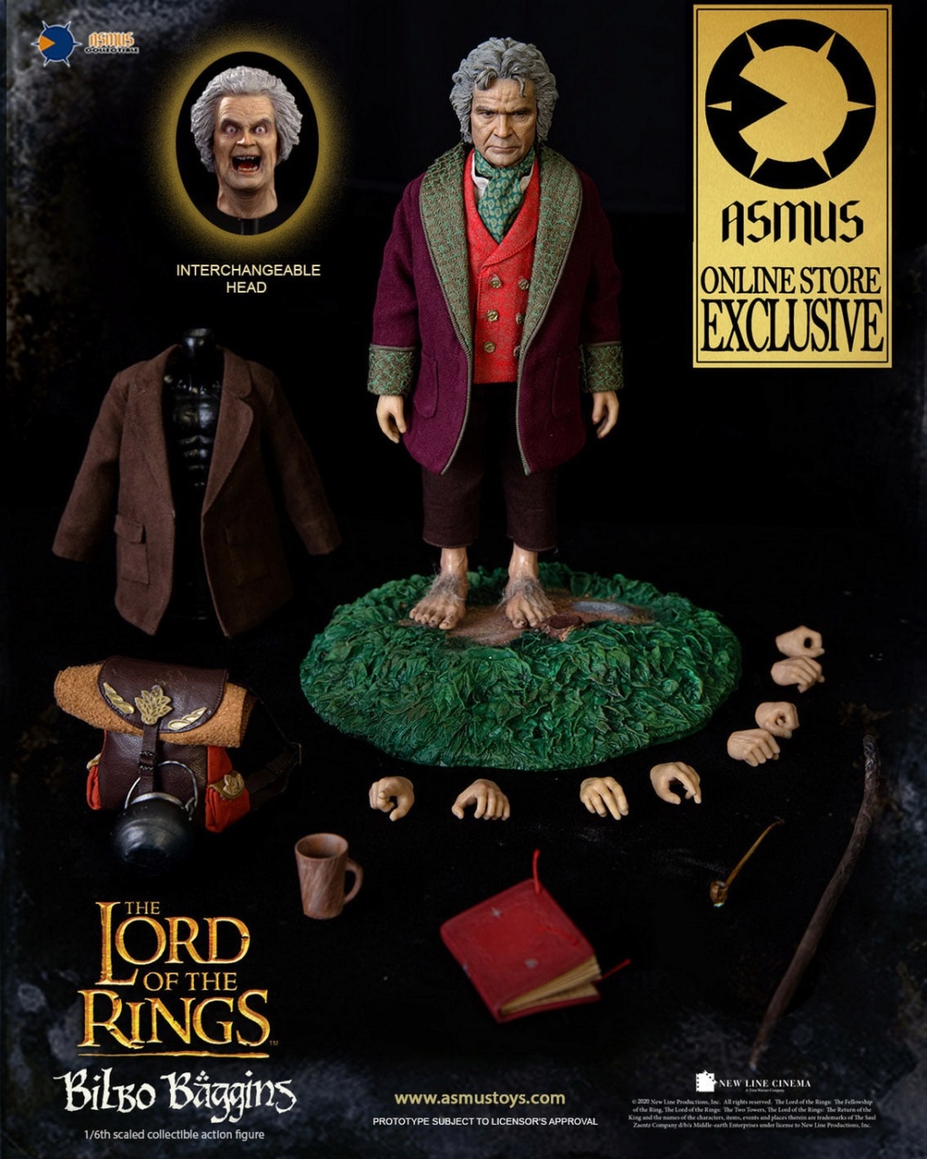 Movie - NEW PRODUCT: Asmus Toys: 1/6 The Lord of the Rings/Lord of the Rings-BILBO BAGGINS/Bilbo Baggins old version-New roaring head  15075311