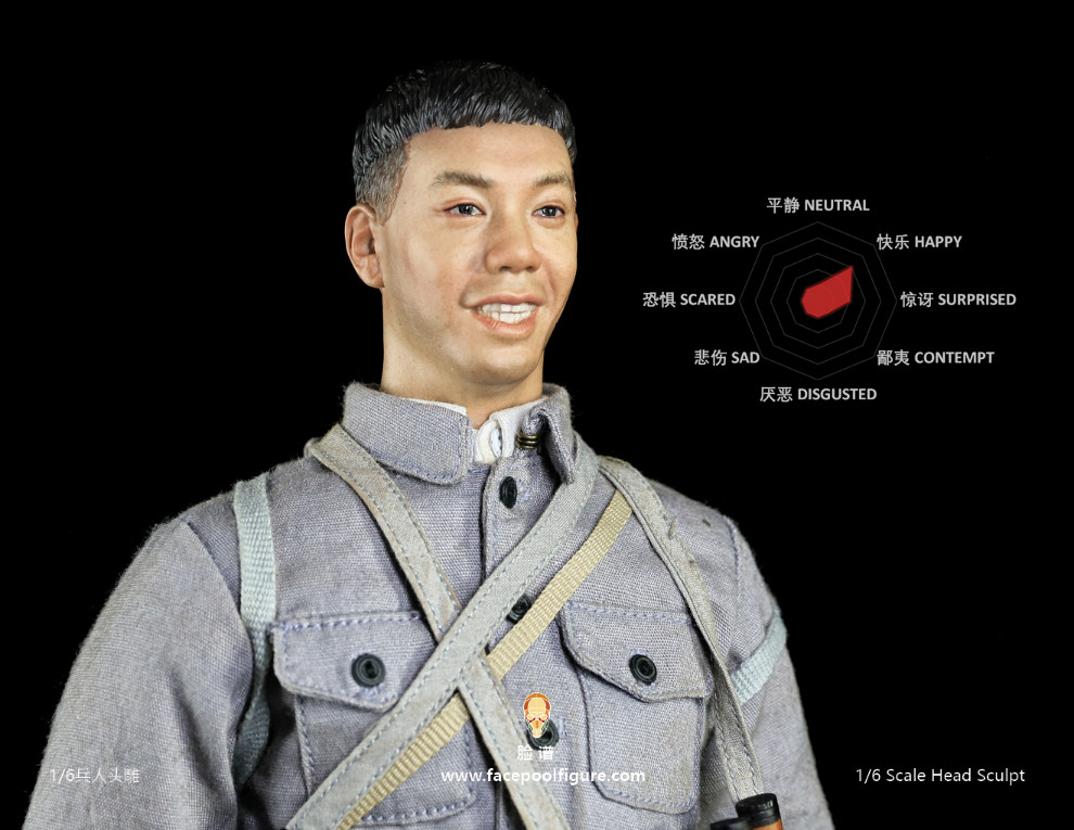 asian - NEW PRODUCT: FACEPOOL: 1 / 6 expression head carving sixth bomb H004 H005 two models - Asian male 15090715