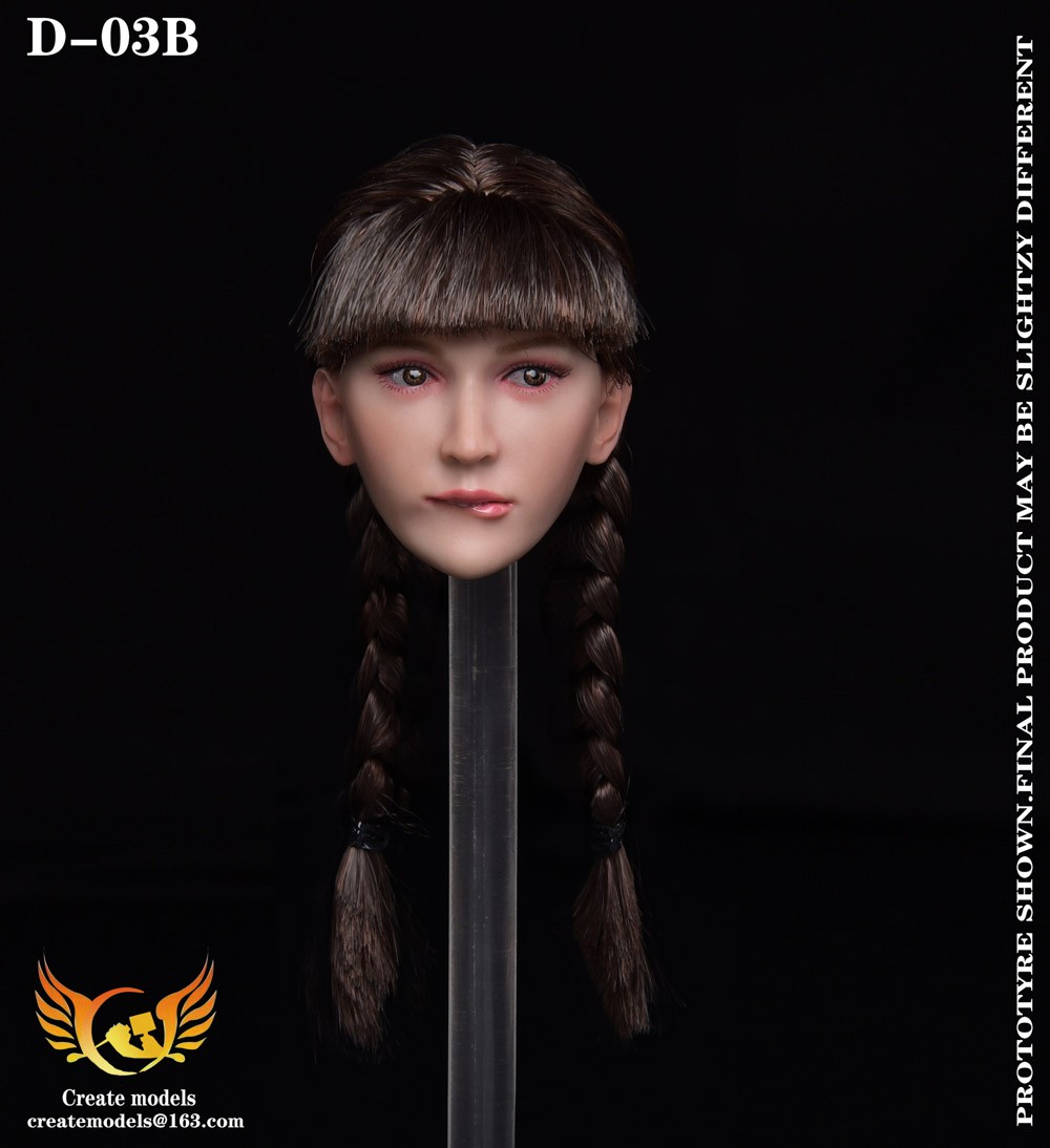NEW PRODUCT: Createmodels: 1/6 Fine Beauty Head-DZ002 Calm / DZ003 Pouting Expression-4 hairstyles for each 15150611