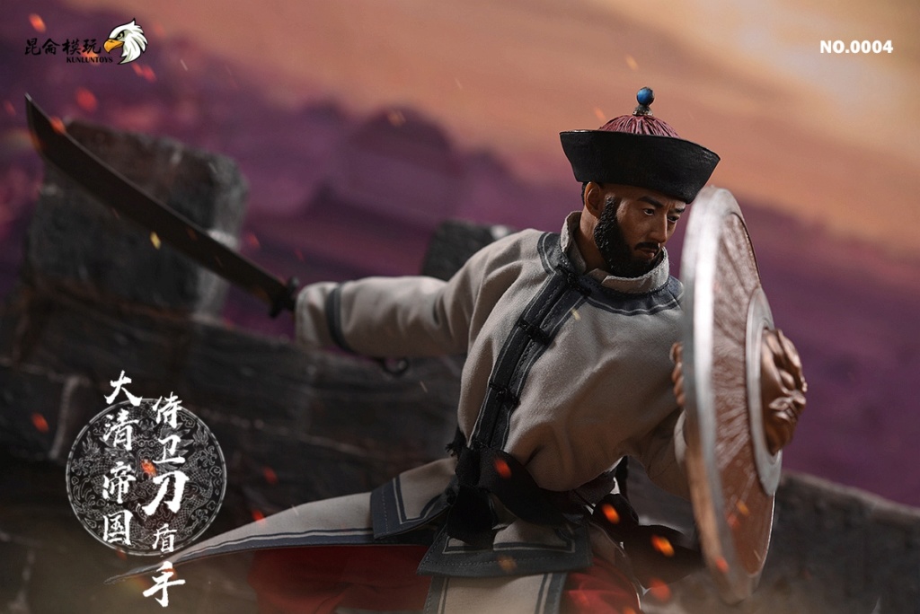 Historical - NEW PRODUCT: Kunlun model to play: 1 / 6 Great Qing Empire - bodyguard knife shield hand moveable doll (NO.0004) 15194911