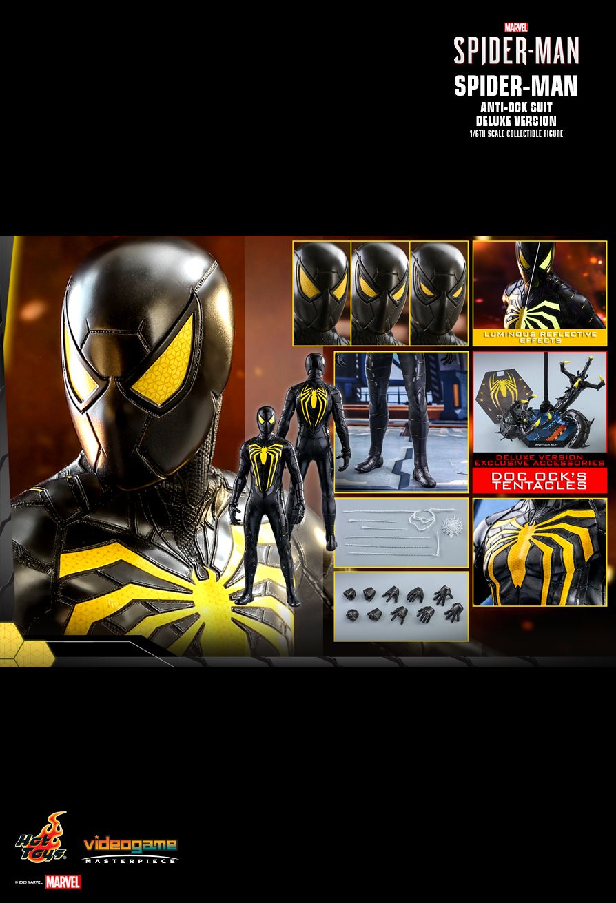videogame - NEW PRODUCT: HOT TOYS: MARVEL'S SPIDER-MAN SPIDER-MAN (ANTI-OCK SUIT) (DELUXE VERSION) 1/6TH SCALE COLLECTIBLE FIGURE 15215