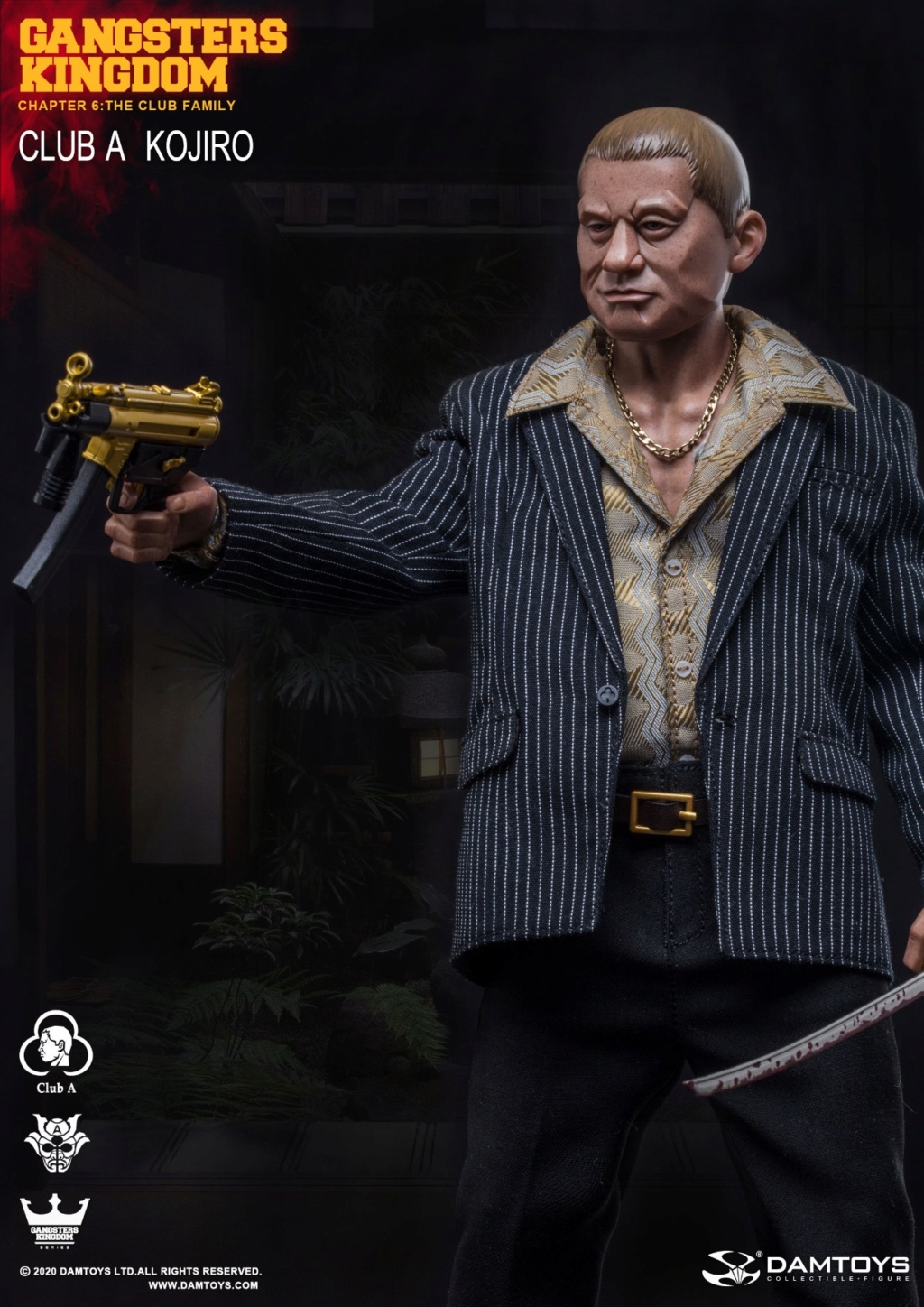 Asian - NEW PRODUCT: DamToys: 1/6 Gangster Kingdom-Grass Flower A KOJIRO Action Figure & Coffee Table Accessory Bag #GK021 15303911