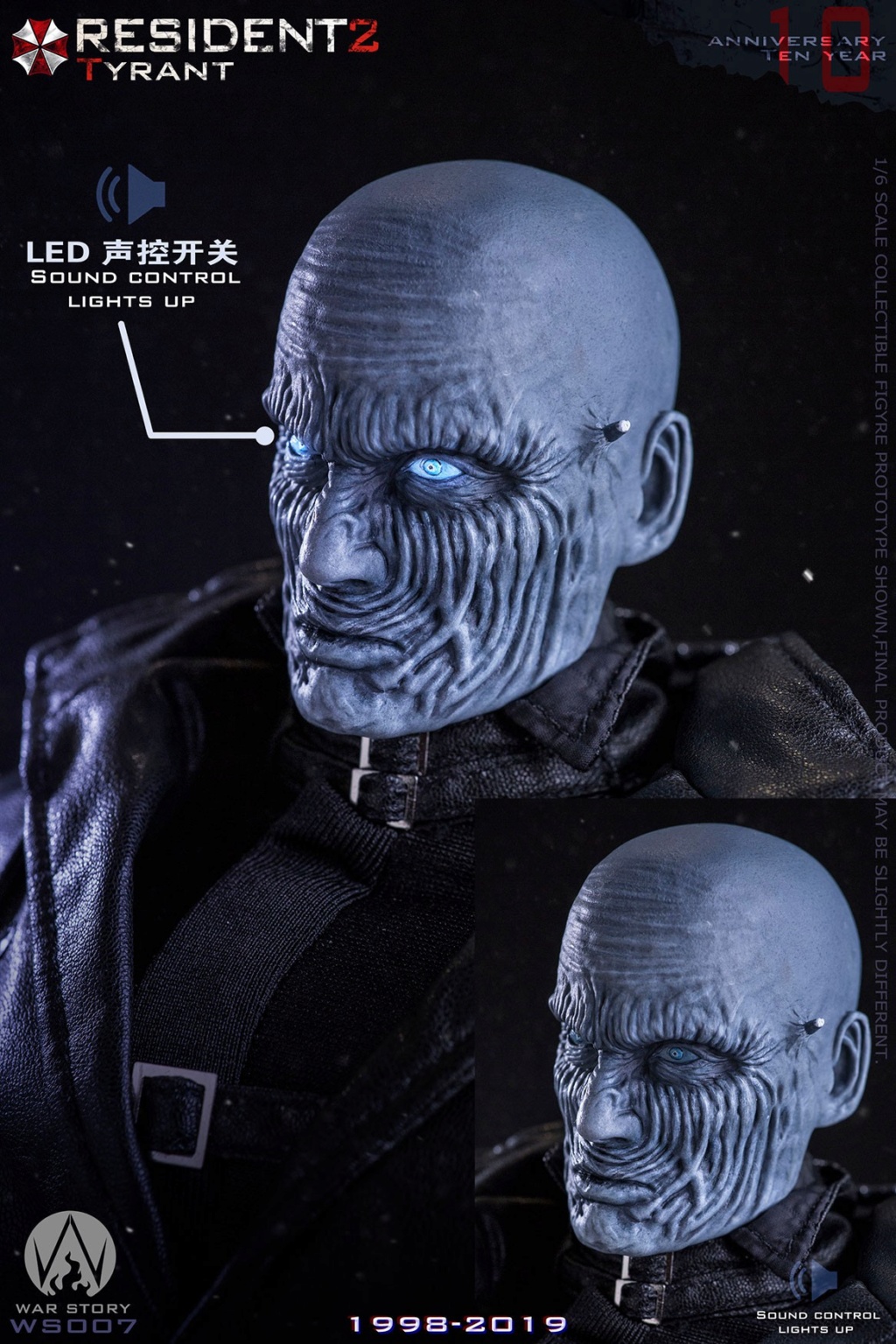 NEW PRODUCT: WAR STORY: 1/6 madman tyrant WS007A/B/C (voice-activated LED light head carving) + floor 15392710