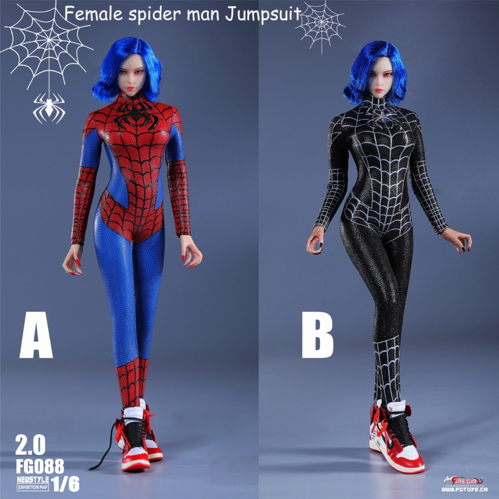 Clothing - NEW PRODUCT: Fire Girl Toys:1/6 Spider Woman 2.0 Stretch Tights Jumpsuit (Two Colors) 16074910