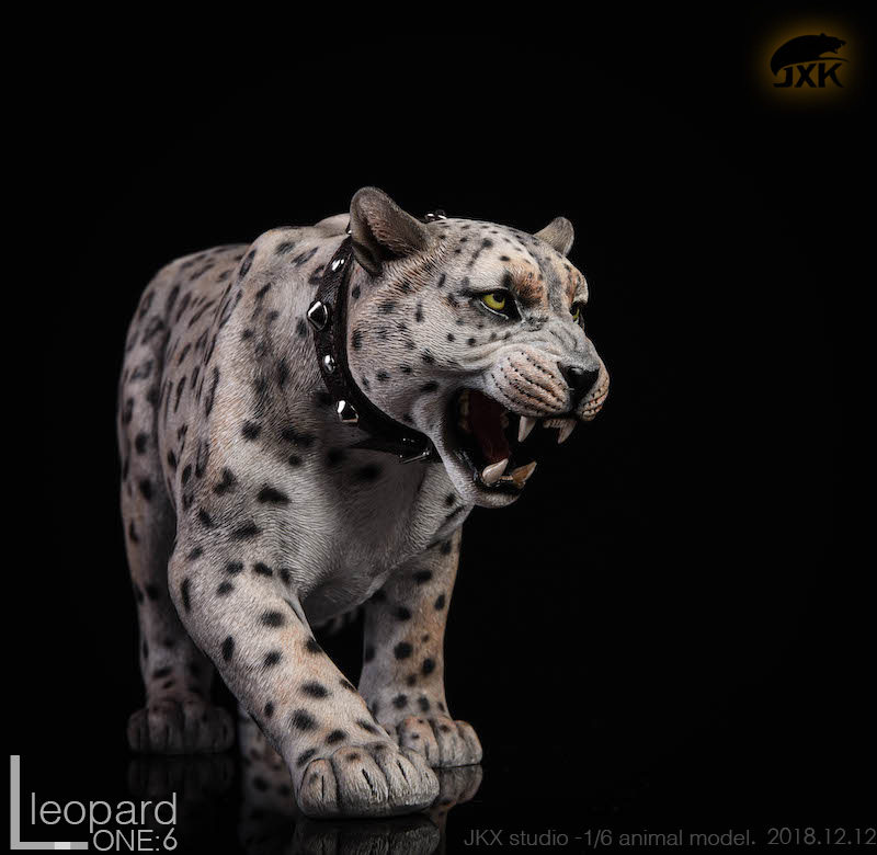 NEW PRODUCT: JXK New: 1/6 Leopard - Black Panther Jaguar Snow Leopard animal model double head carved eyes can be fluorescent 16360811