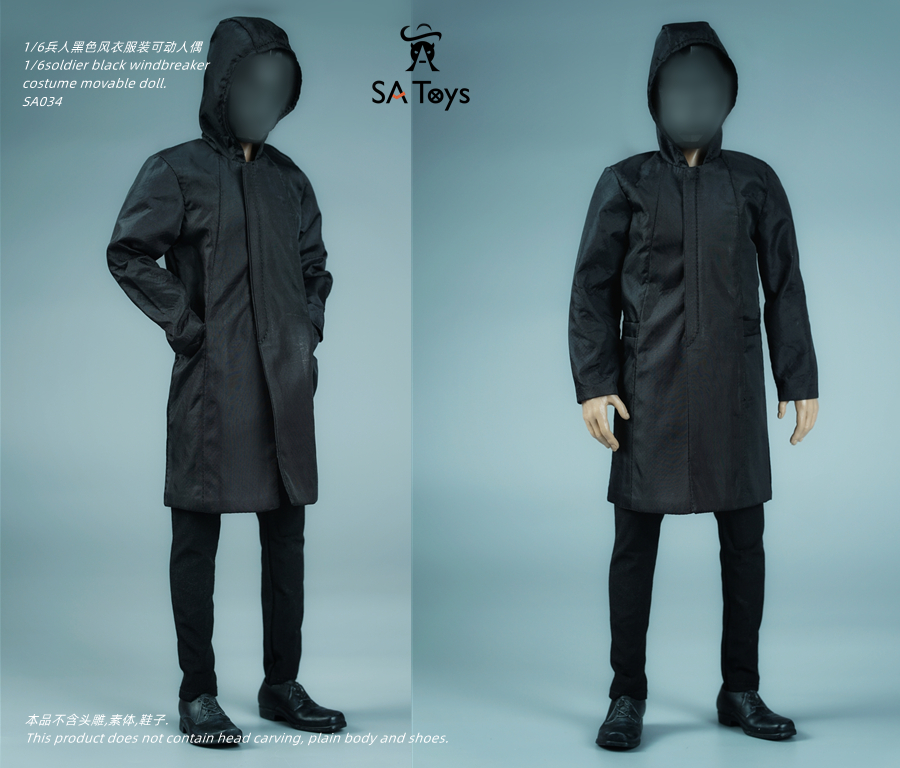 clothing - NEW PRODUCT: SA Toys: 1/6 Trend Game - Mask & Men's Black Trench Coat & Sportswear【Various Looses】 16503913