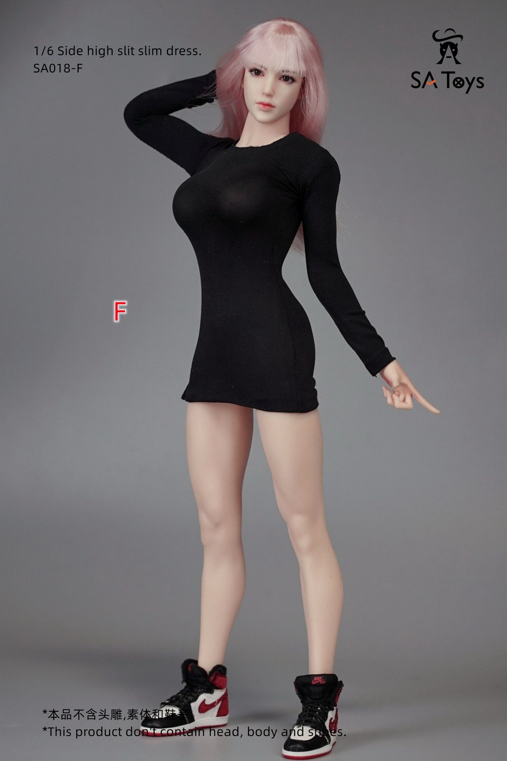NEW PRODUCT: SA Toys: 1/6 Personalized Poster Style Tight Dress/ Hollow T-shirt Pleated Skirt/Side Zipper Tight Skirt [Various styles available]  16572010