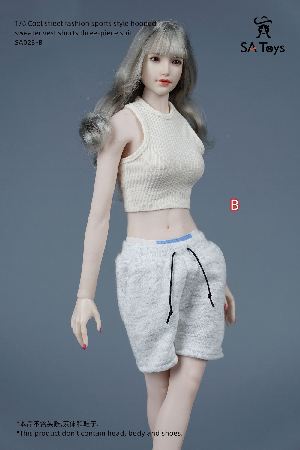 hipskirt - NEW PRODUCT: SA Toys: 1/6 hip skirt / floral elastic skirt / fashionable sports style hooded sweater cover, hip-hop fisherman hat halter and footwear casual pants [variety optional] 17020112