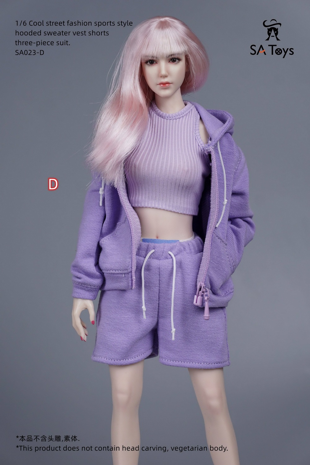 hipskirt - NEW PRODUCT: SA Toys: 1/6 hip skirt / floral elastic skirt / fashionable sports style hooded sweater cover, hip-hop fisherman hat halter and footwear casual pants [variety optional] 17020310