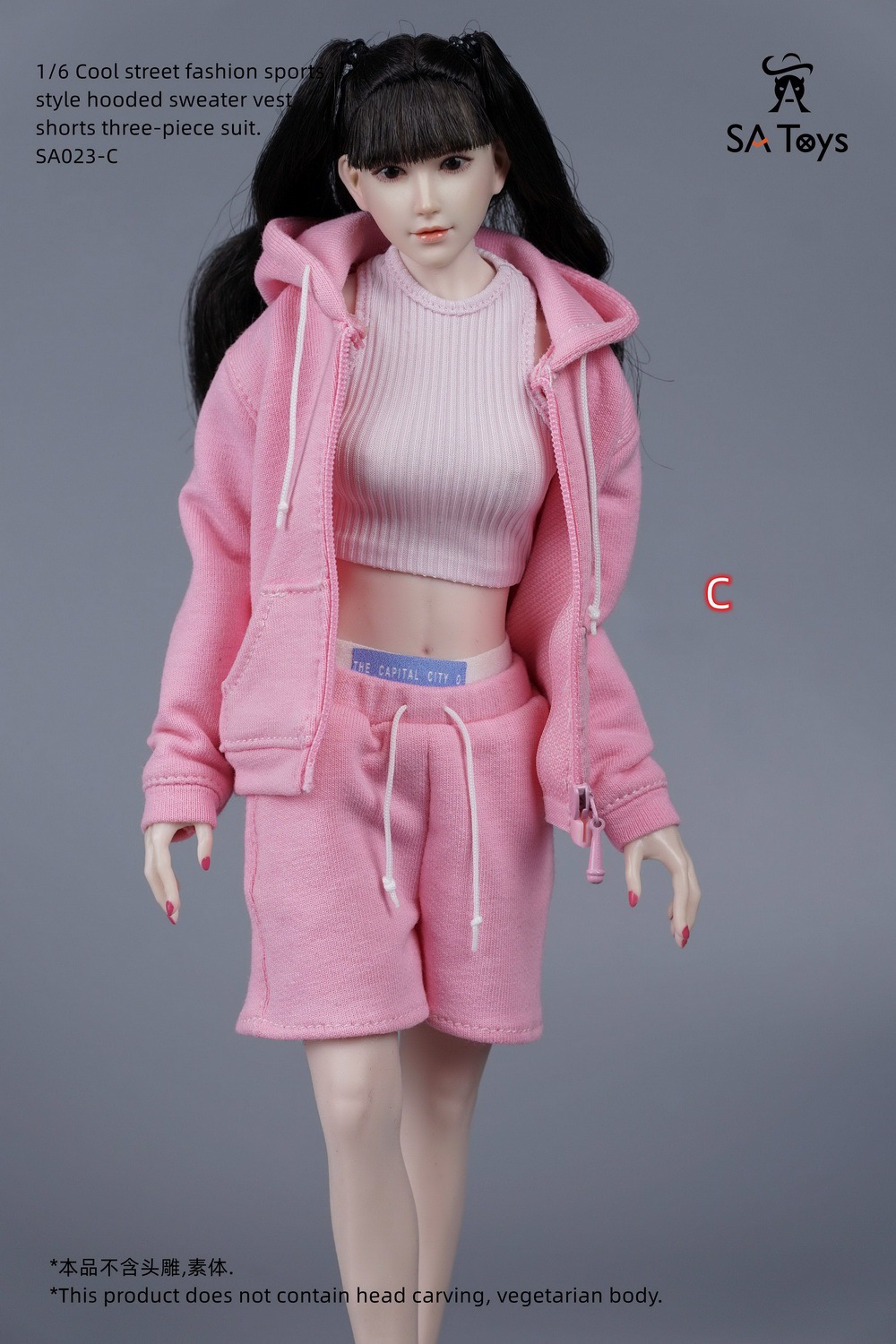 hipskirt - NEW PRODUCT: SA Toys: 1/6 hip skirt / floral elastic skirt / fashionable sports style hooded sweater cover, hip-hop fisherman hat halter and footwear casual pants [variety optional] 17021510