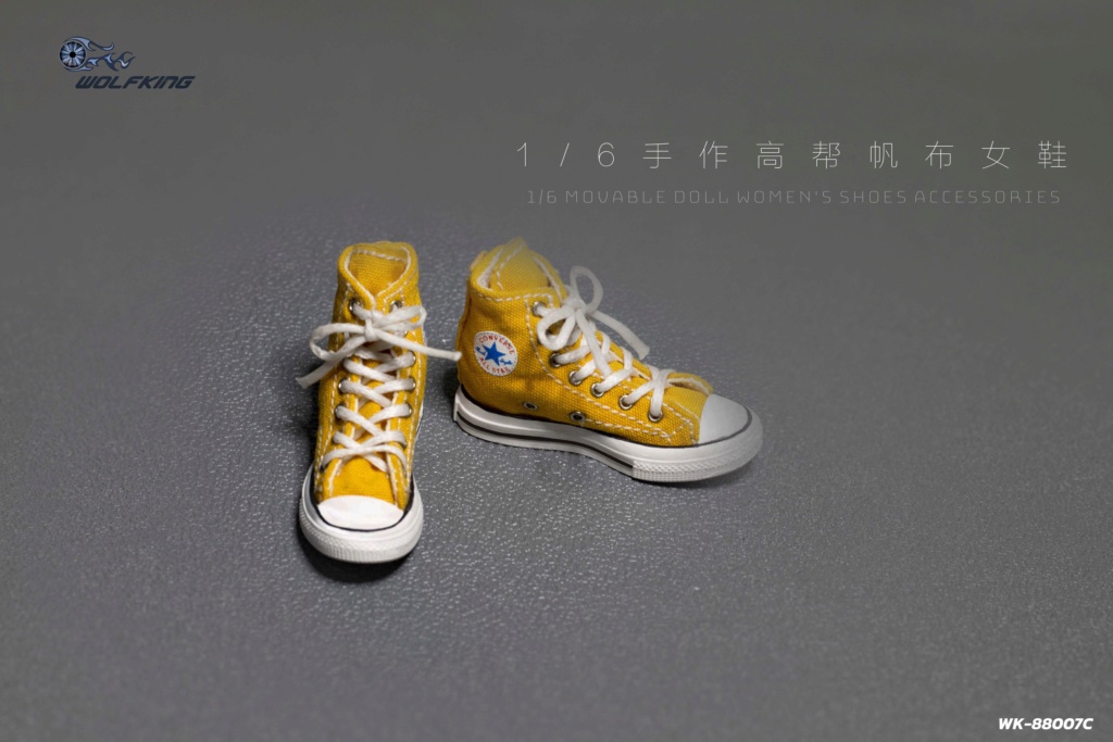 accessory - NEW PRODUCT: Wolfking: 1/6 Handmade High-Top Canvas Shoes for Women (Five Colors) #WK-88007 18312011