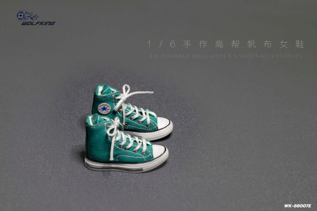 accessory - NEW PRODUCT: Wolfking: 1/6 Handmade High-Top Canvas Shoes for Women (Five Colors) #WK-88007 18313211