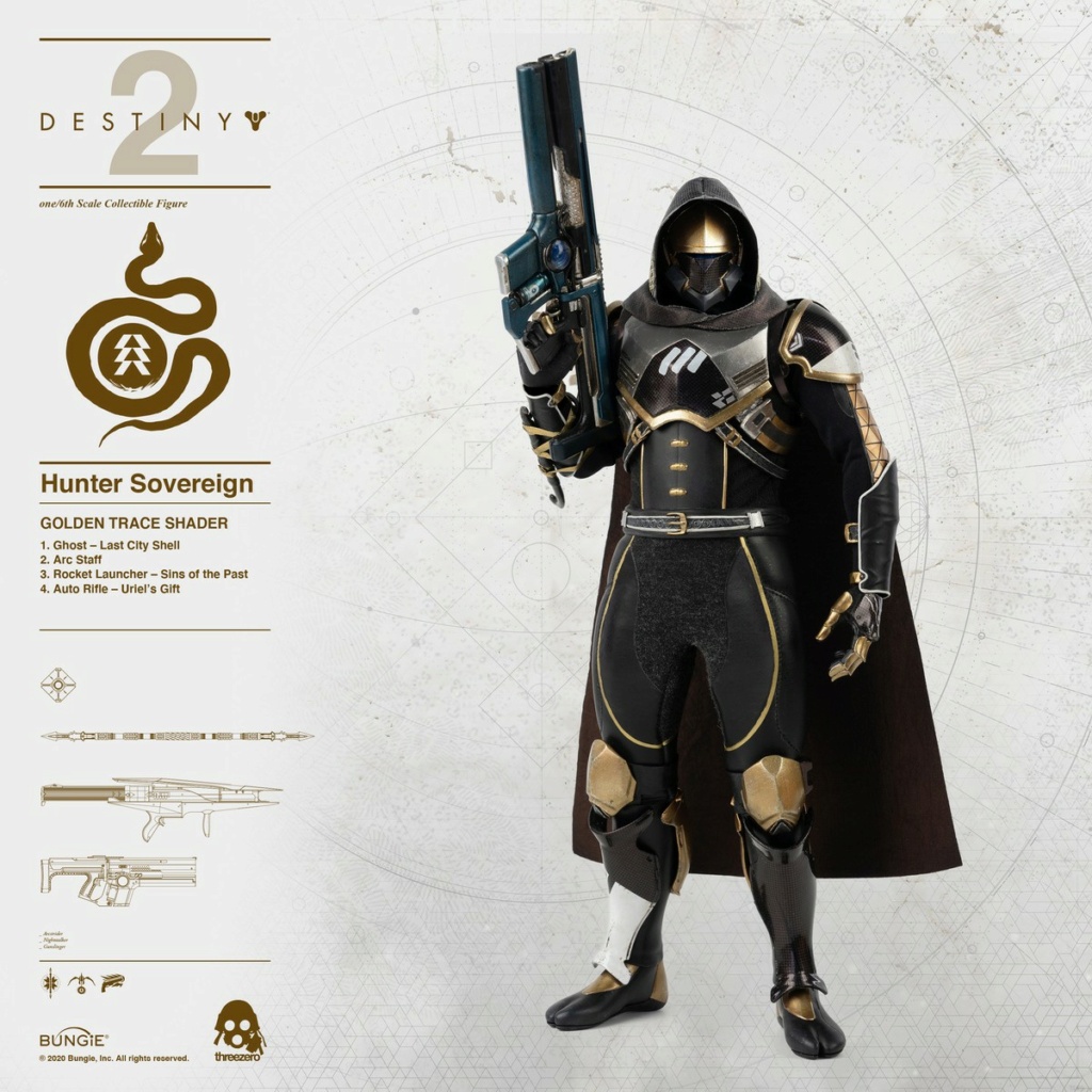 NEW PRODUCT: Threezero: 1/6 "Destiny 2"-Hunter action figure CALUS'S SELECTED / GOLDEN TRACE color matching 18570011