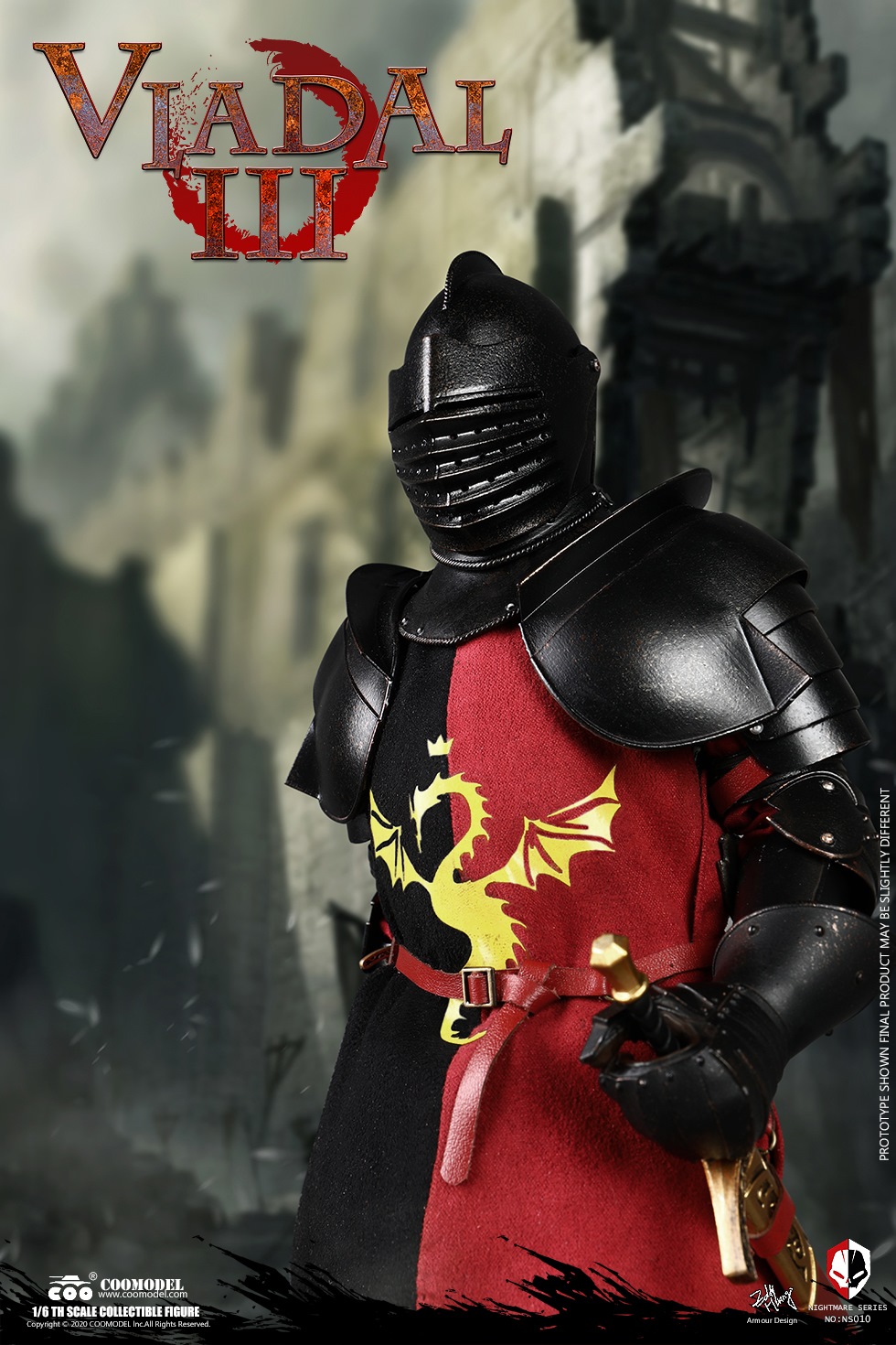 Fantasy - NEW PRODUCT: CooModel: 1/6 Die-casting Alloy Nightmare Series-Dragon Knight (Silver Knight) NS009/Vladal III (Black Knight) NS010 19303010