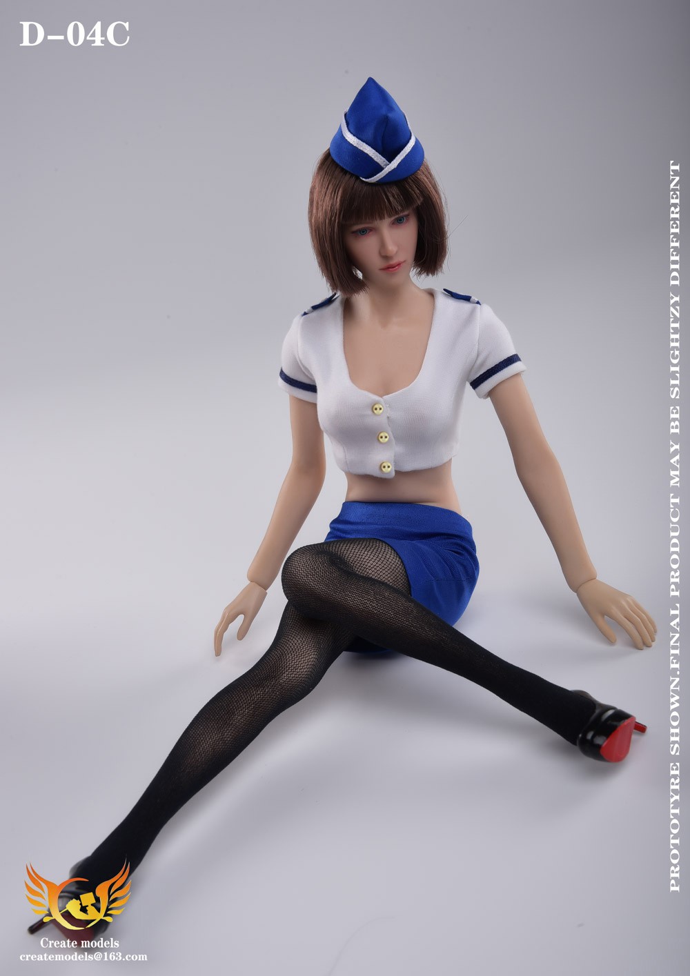 NEW PRODUCT: Createmodels: 1/6 sexy nurse, schoolgirl & stewardess suit [three models in total] (D-04A/B/C) 19533210