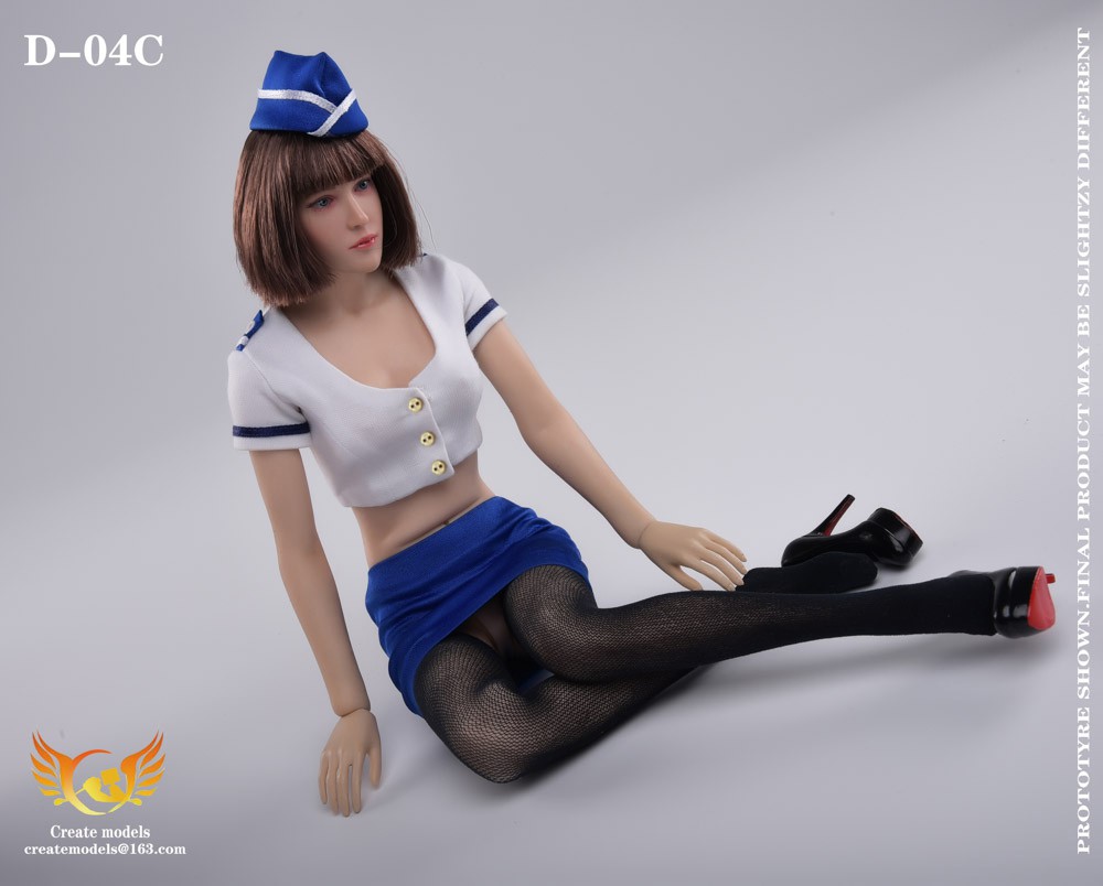 NEW PRODUCT: Createmodels: 1/6 sexy nurse, schoolgirl & stewardess suit [three models in total] (D-04A/B/C) 19533910
