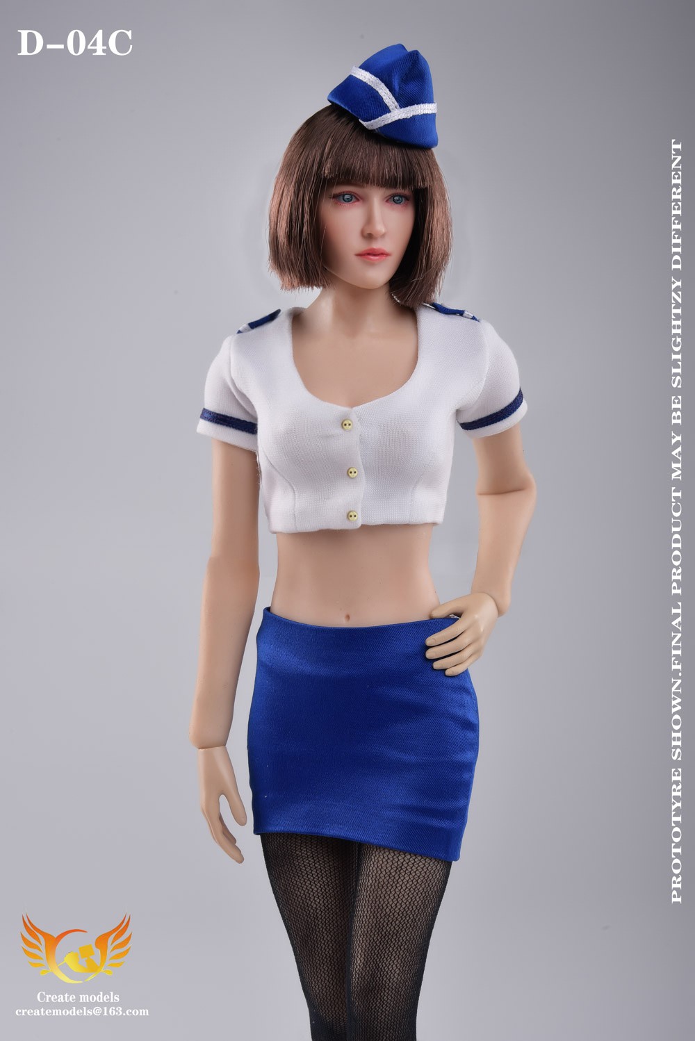 Clothing - NEW PRODUCT: Createmodels: 1/6 sexy nurse, schoolgirl & stewardess suit [three models in total] (D-04A/B/C) 19534710