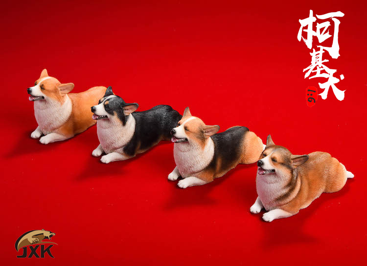 corgi - NEW PRODUCT: JxK Studio New: 1/6 Soldier Animals - Amazing Corgi Dogs (Jxk008) - Christmas Hat 20011510