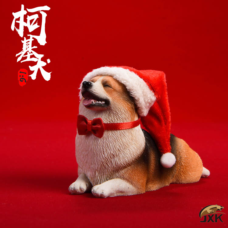 corgi - NEW PRODUCT: JxK Studio New: 1/6 Soldier Animals - Amazing Corgi Dogs (Jxk008) - Christmas Hat 20011511