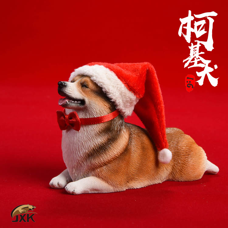 corgi - NEW PRODUCT: JxK Studio New: 1/6 Soldier Animals - Amazing Corgi Dogs (Jxk008) - Christmas Hat 20011610