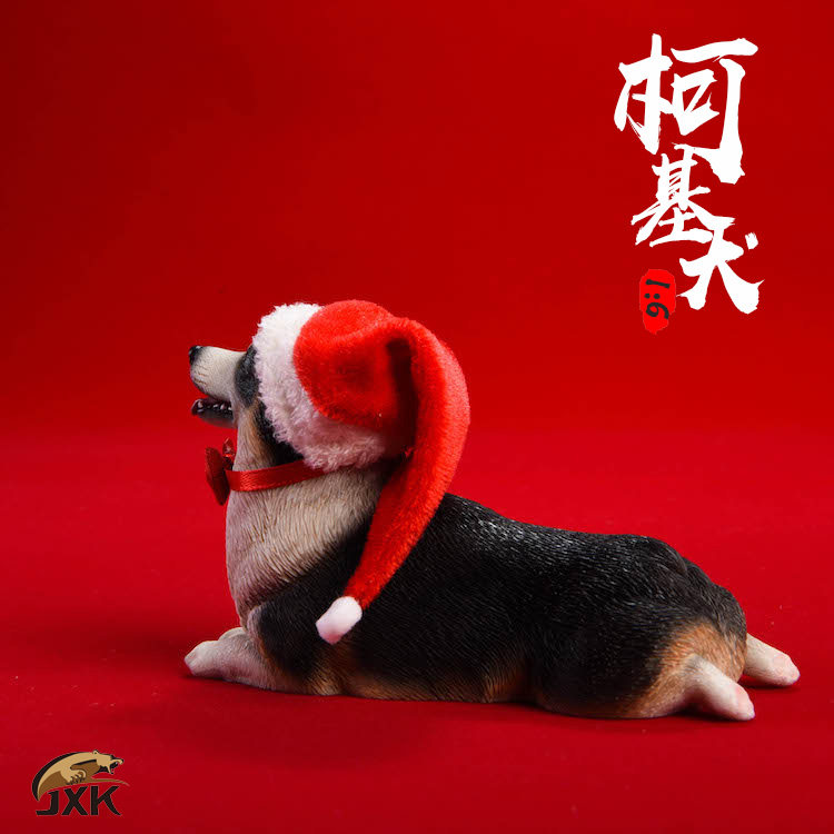 corgi - NEW PRODUCT: JxK Studio New: 1/6 Soldier Animals - Amazing Corgi Dogs (Jxk008) - Christmas Hat 20011710