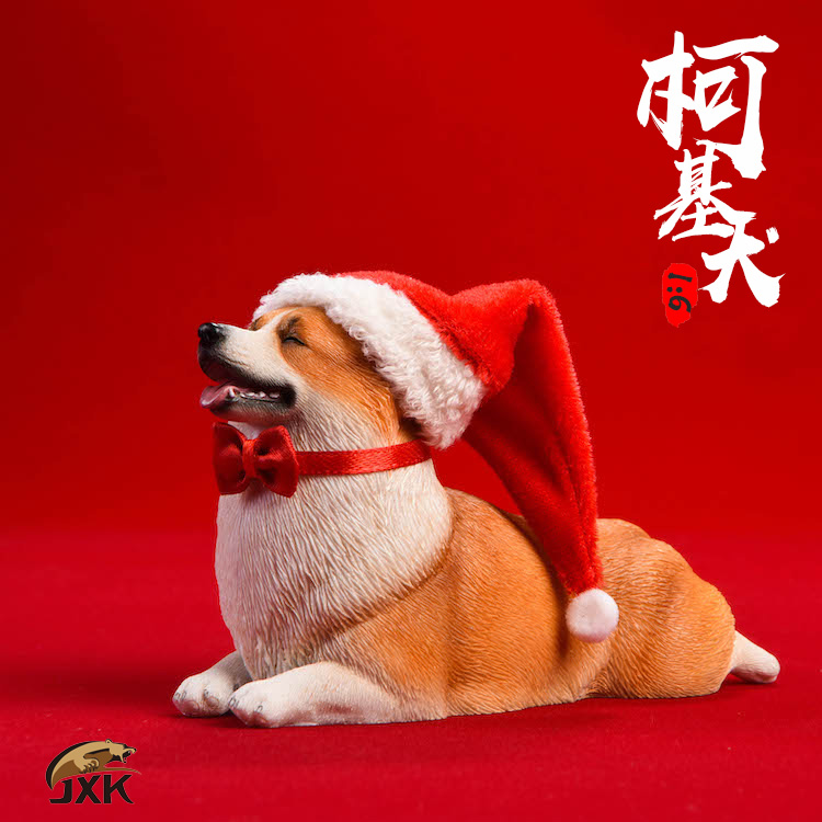 corgi - NEW PRODUCT: JxK Studio New: 1/6 Soldier Animals - Amazing Corgi Dogs (Jxk008) - Christmas Hat 20011711