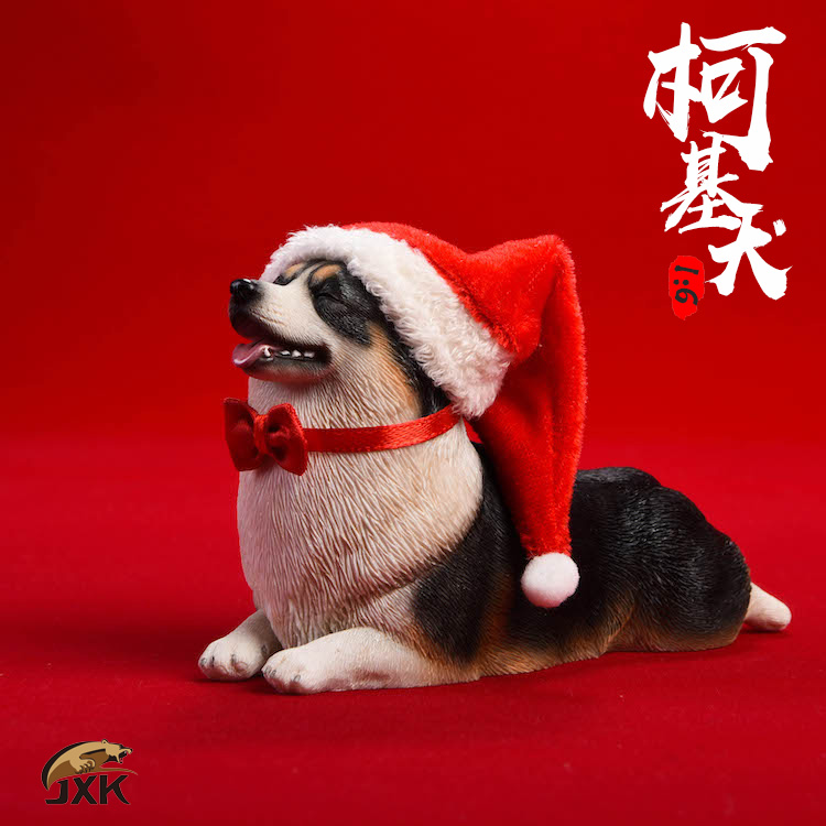 corgi - NEW PRODUCT: JxK Studio New: 1/6 Soldier Animals - Amazing Corgi Dogs (Jxk008) - Christmas Hat 20011910