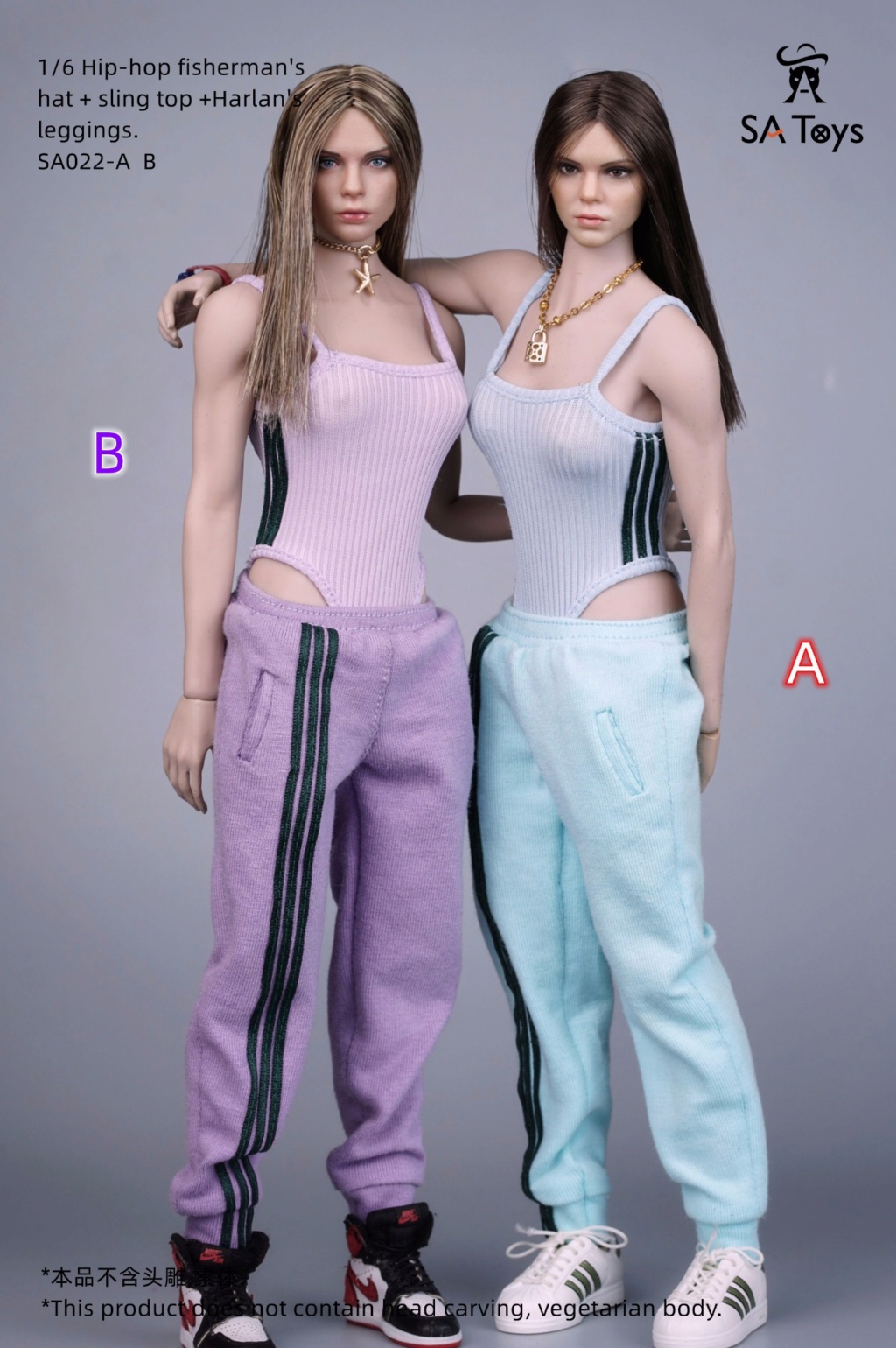 SAToys - NEW PRODUCT: SA Toys: 1/6 hip skirt / floral elastic skirt / fashionable sports style hooded sweater cover, hip-hop fisherman hat halter and footwear casual pants [variety optional] 21403110