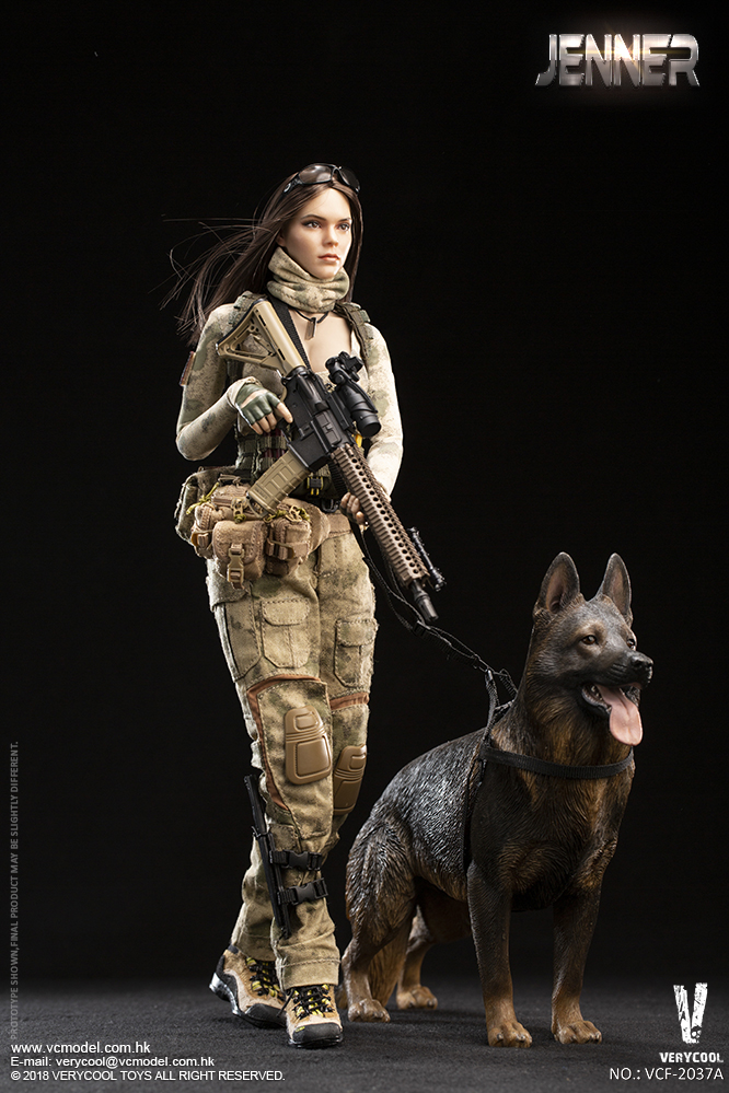 jenner - NEW PRODUCT: VERYCOOL new product: 1/6 ruin camouflage double female soldier - Jenna JENNER movable doll - A section & B section + German shepherd 23241010