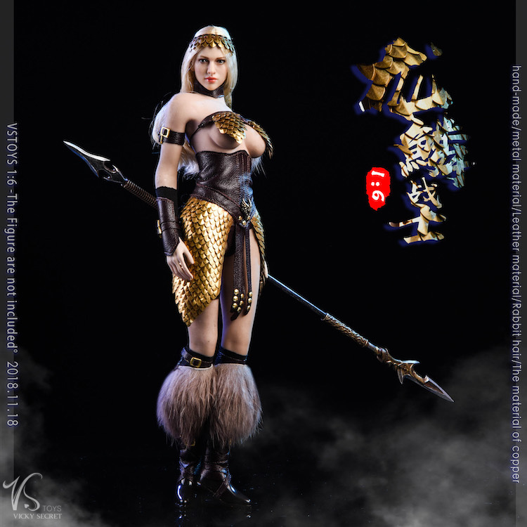 female - NEW PRODUCT: VSTOYS New 1/6 Dragonscale Female Warrior Elevator Kit - Handmade Armor, Pure Copper Armor Leather Rabbit Hair~ 23301010