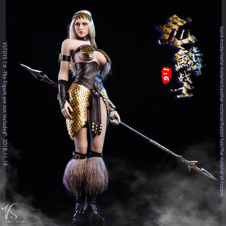 vstoys - NEW PRODUCT: VSTOYS New 1/6 Dragonscale Female Warrior Elevator Kit - Handmade Armor, Pure Copper Armor Leather Rabbit Hair~ 23301111