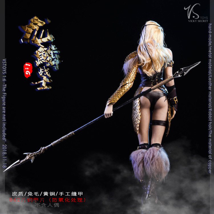 NEW PRODUCT: VSTOYS New 1/6 Dragonscale Female Warrior Elevator Kit - Handmade Armor, Pure Copper Armor Leather Rabbit Hair~ 23301211