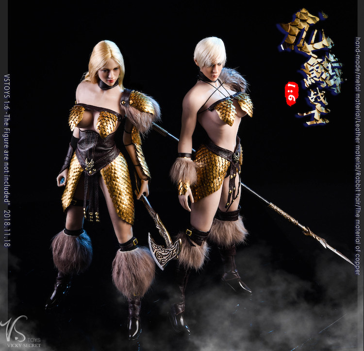 NEW PRODUCT: VSTOYS New 1/6 Dragonscale Female Warrior Elevator Kit - Handmade Armor, Pure Copper Armor Leather Rabbit Hair~ 23302911