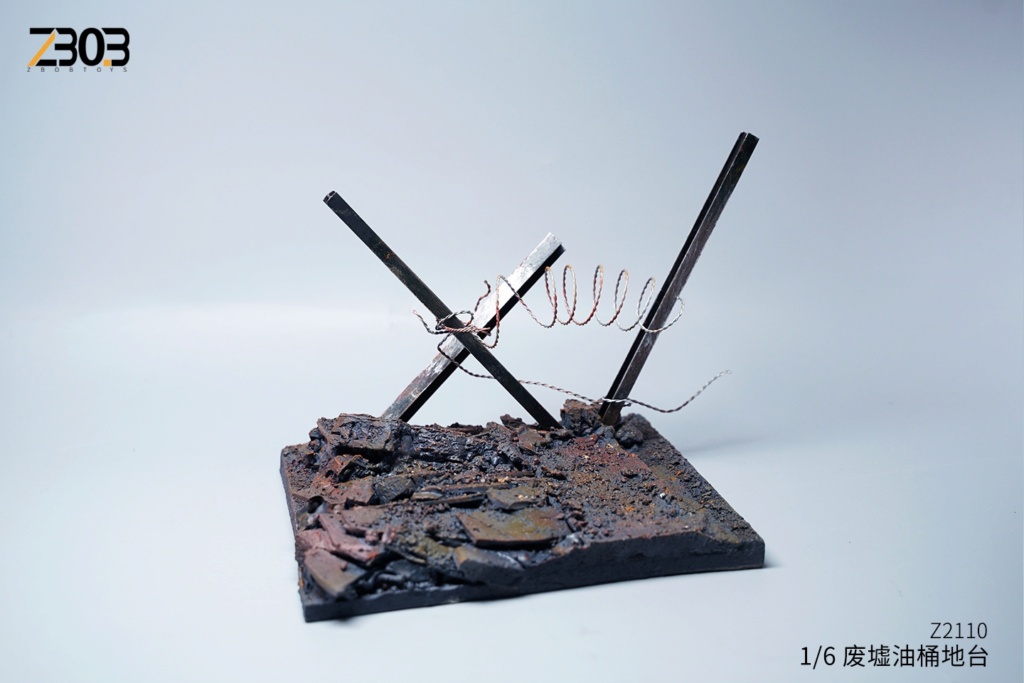 diorama - NEW PRODUCT: ZBOBTOYS: 1/6 Ruined Oil Barrel Platform Z2110 Scene 23522315