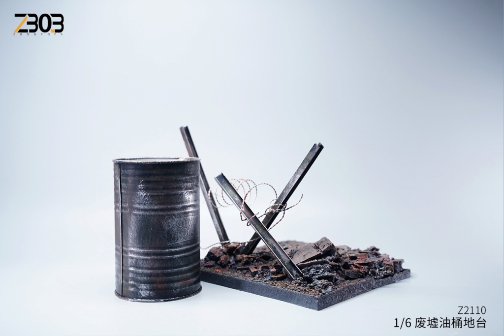 ZbobToys - NEW PRODUCT: ZBOBTOYS: 1/6 Ruined Oil Barrel Platform Z2110 Scene 23522413