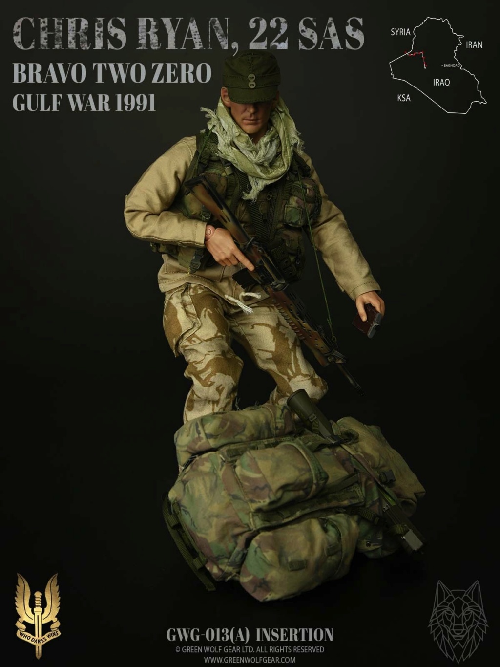 British - NEW PRODUCT: GREEN WOLF STUDIOS: CHRIS RYAN, 22 SAS INSERTION VERSION SKU: GWG-013 (A) 26109