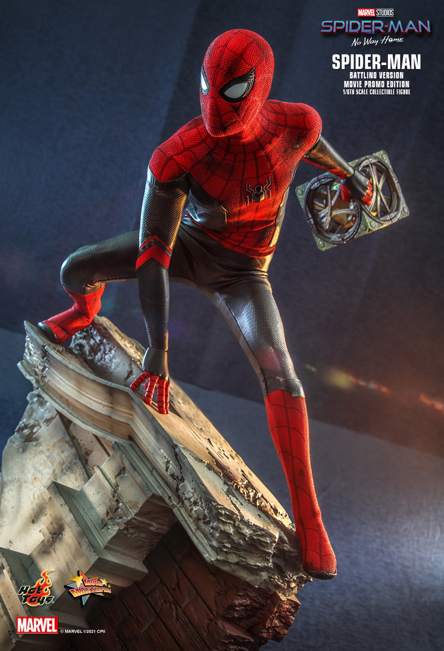NEW PRODUCT: HOT TOYS: SPIDER-MAN: NO WAY HOME SPIDER-MAN (BATTLING VERSION) MOVIE PROMO EDITION 1/6TH SCALE COLLECTIBLE FIGURE 2907