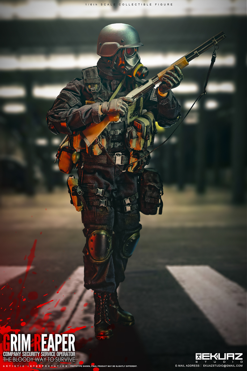 Male - NEW PRODUCT: EKUAZ STUDIO: 1/6 Reaper-CSS Special Forces Bloody Survival Doll #EKS05 39980610