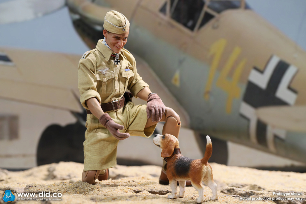 WWII - NEW PRODUCT: D80154 WWII German Luftwaffe Flying Ace “Star Of Africa” – Hans-Joachim Marseille & E60060  Diorama Of “Star Of Africa” 5518