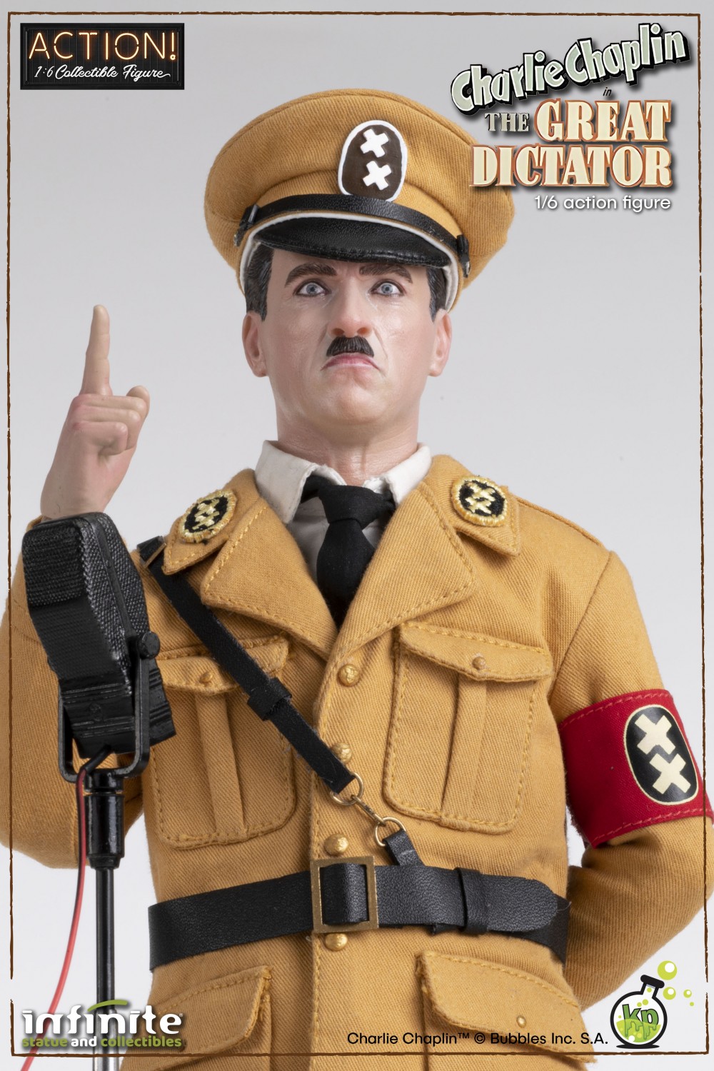 NEW PRODUCT: Infinite Statue & Kaustic Plastik: CHARLIE CHAPLIN “THE GREAT DICTATOR”  1/6 ACTION FIGURE 5582