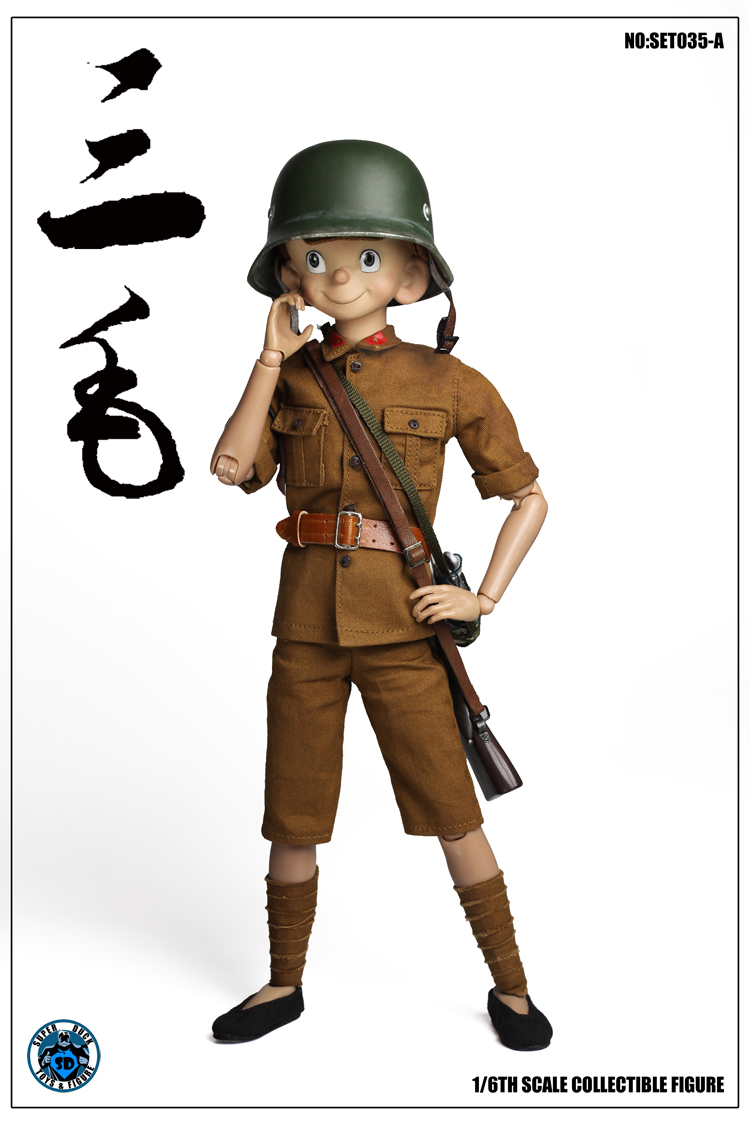 Stylized - NEW PRODUCT: SUPER DUCK New: 1/6 San Mao from the military can be moved (SET035A, SET035B, SET035C) 627